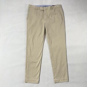 Polo Ralph Lauren Pants Mens 35x30 Khaki Stretch Tailored Slim Fit Chino Classic